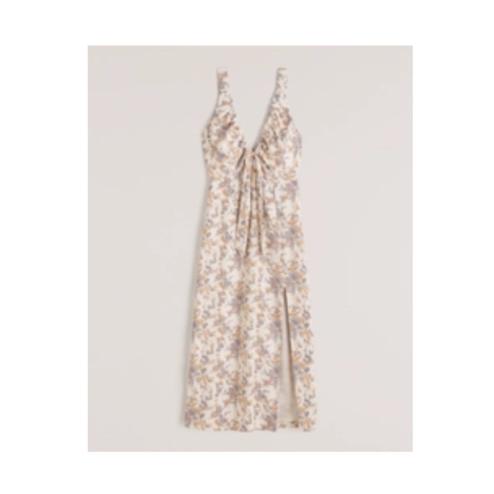 Abercrombie Women's Cinched Neck Slip Midi Dress (Medium)